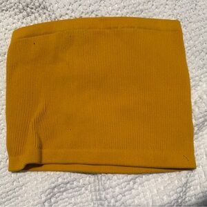 SHEIN Mustard Yellow Ribbed Tube Crop Top